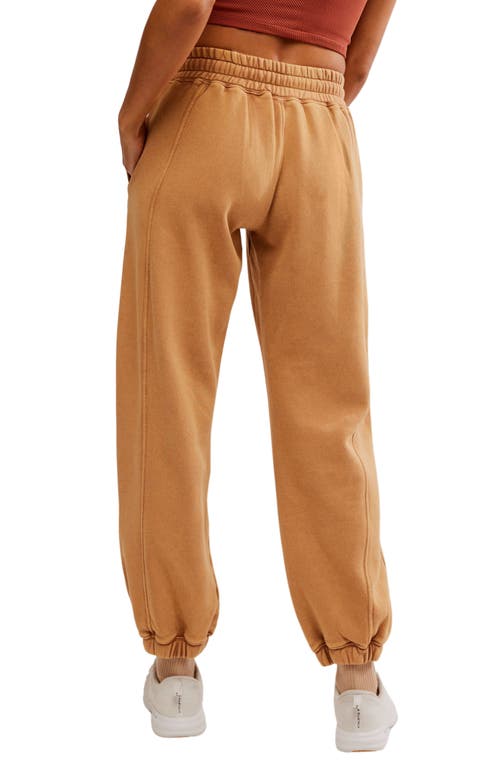 Shop Free People Sprint To The Finish Seamed Sweatpants In Camel