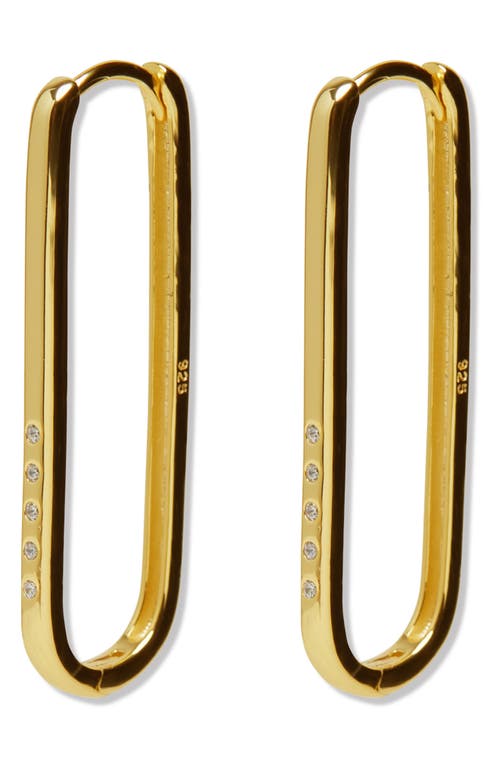 Argento Vivo Sterling Silver Rectangle Hoop Earrings In Gold