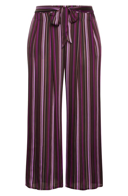 Shop City Chic Willow Stripe Wide Leg Pants In Lily Stripe