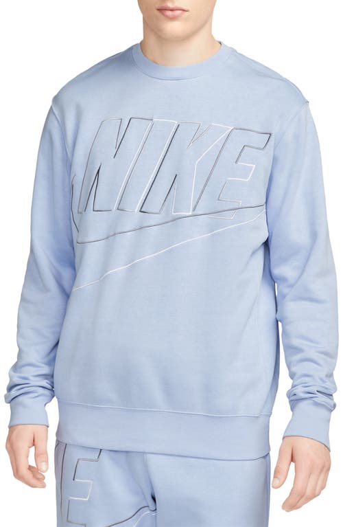 Nike Club Fleece+ Oversize Crewneck Sweatshirt in Cobalt