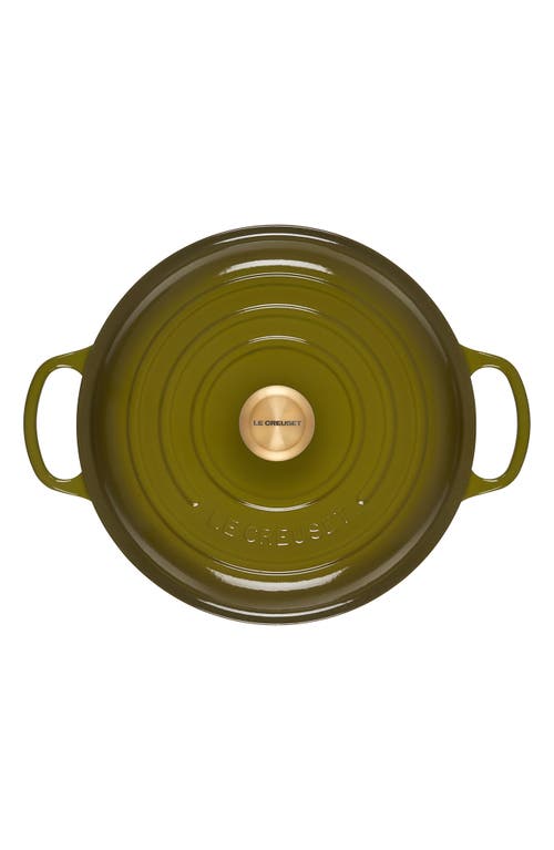 Le Creuset Signature 3.5-quart Enameled Cast Iron Braiser In Olive