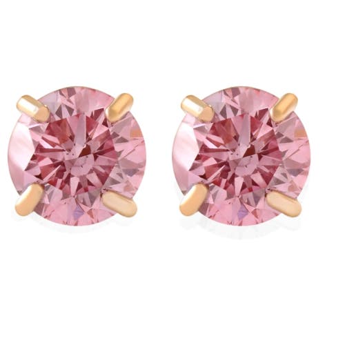 Bliss Diamond 1/2ct Pink Lab Grown Diamond Screw Back Studs In 14k Yellow Gold