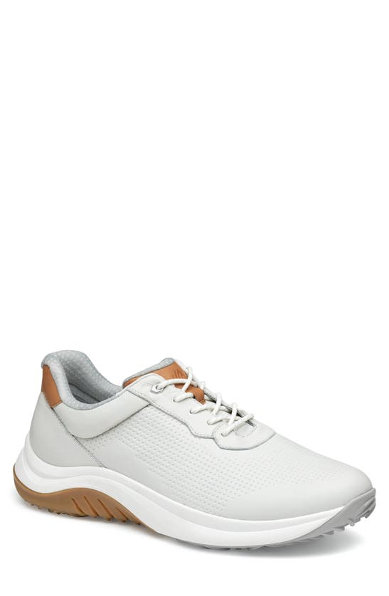 Shop Johnston & Murphy Ht1-luxe Hybrid Golf Shoe In White Waterproof Full Grain