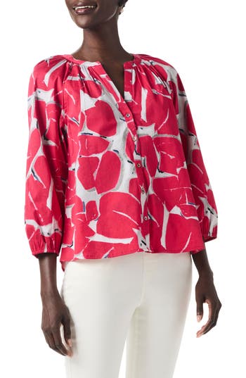 NIC + ZOE NIC+ZOE BOLD PETALS BUTTON-UP SHIRT