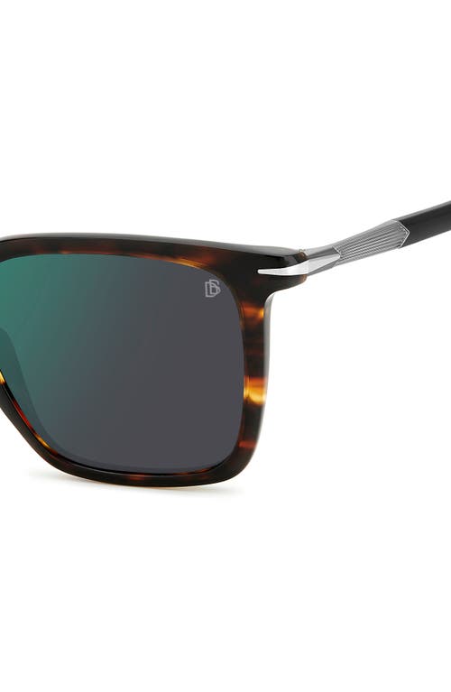 David Beckham Eyewear 53mm Rectangular Sunglasses In Brown Horn