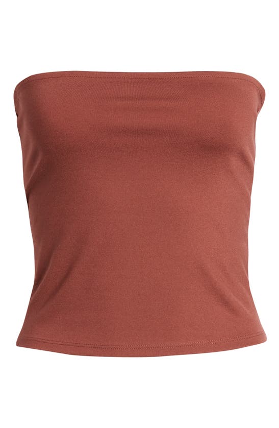 Open Edit Jersey Tube Top In Brown Chocolate