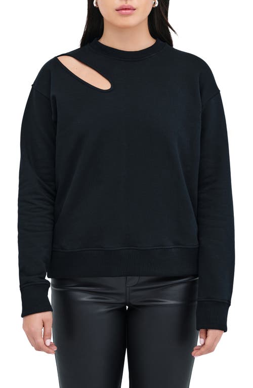 Shop Marcella Bartlett Cutout Cotton Sweatshirt In Black