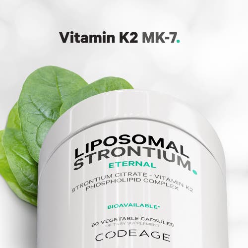Codeage Liposomal Strontium Supplement, Vitamin K2 MK-7, Strontium Citrate, Bioavailable, 90 ct in White at Nordstrom