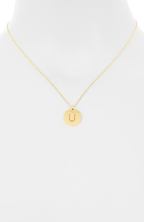 Meshmerise Initial Disc Pendant Necklace In Yellow-u