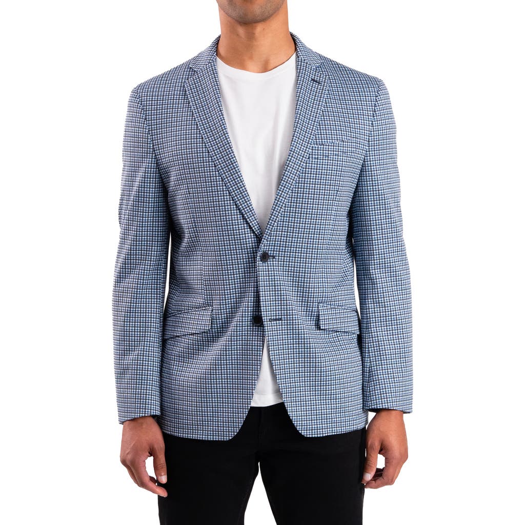 Savile Row Co Navy Check Knit Sport Coat
