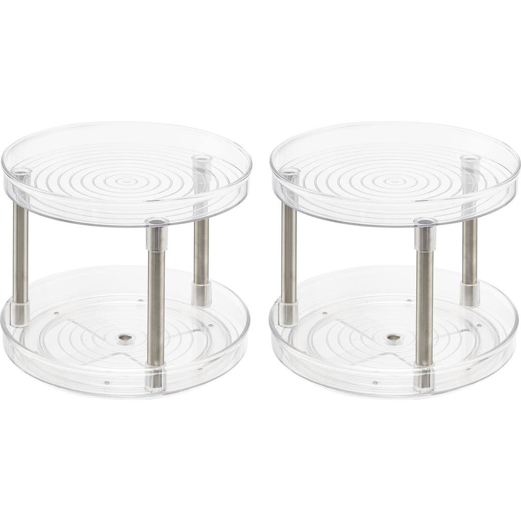 Mdesign Spinning 2-tier Lazy Susan Turntable Storage Tower In Transparent