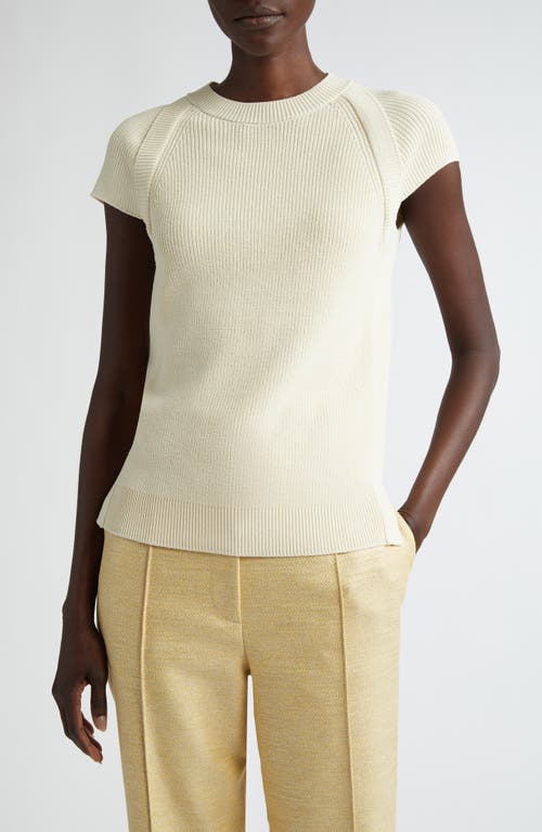 St. John Collection Cap Sleeve Rib Sweater in Ecru at Nordstrom, Size Small