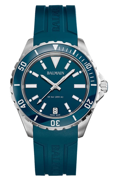 Balmain Watches Ophrys Rubber Strap Watch, 42.5mm In Stainless Steel