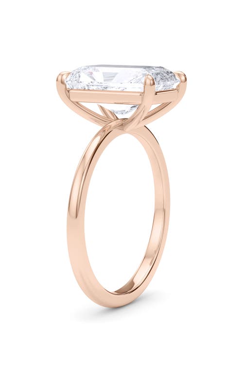 Hautecarat Radiant Cut Lab Created Diamond Ring In 2.00 Ctw 18k Rose Gold