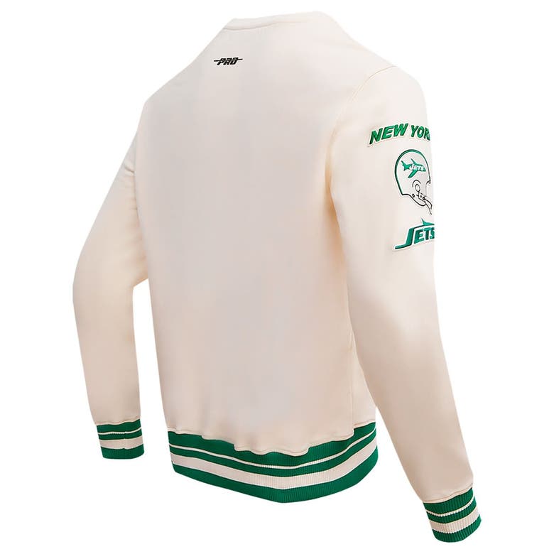 Shop Pro Standard Cream New York Jets Retro Classics Fleece Pullover Sweatshirt