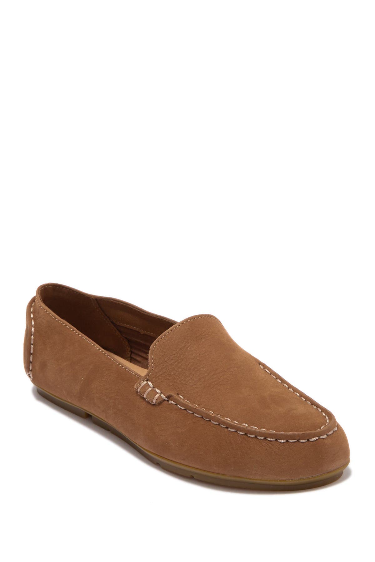 tan leatherette slip on loafer