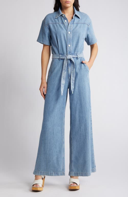 rag & bone Sofie Belted Wide Leg Denim Jumpsuit Billie at Nordstrom,