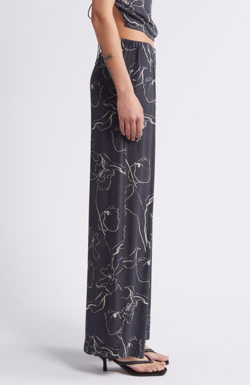 Shop Faithfull The Brand Aureli Floral Wide Leg Pants In Calla Print/charred Navy