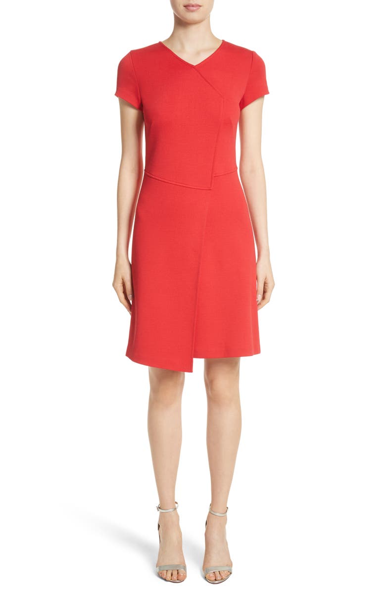 St. John Collection Flap Front Milano Knit Dress | Nordstrom