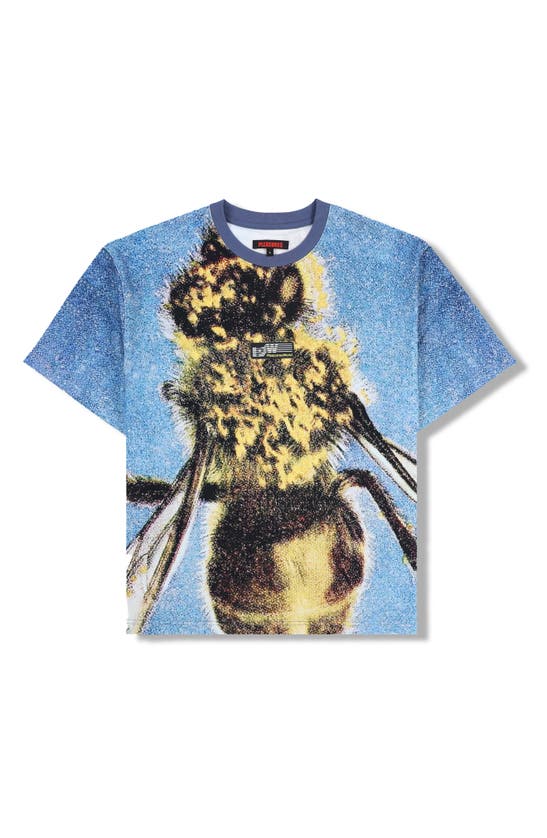 Shop Pleasures Honeybee Print T-shirt In Blue