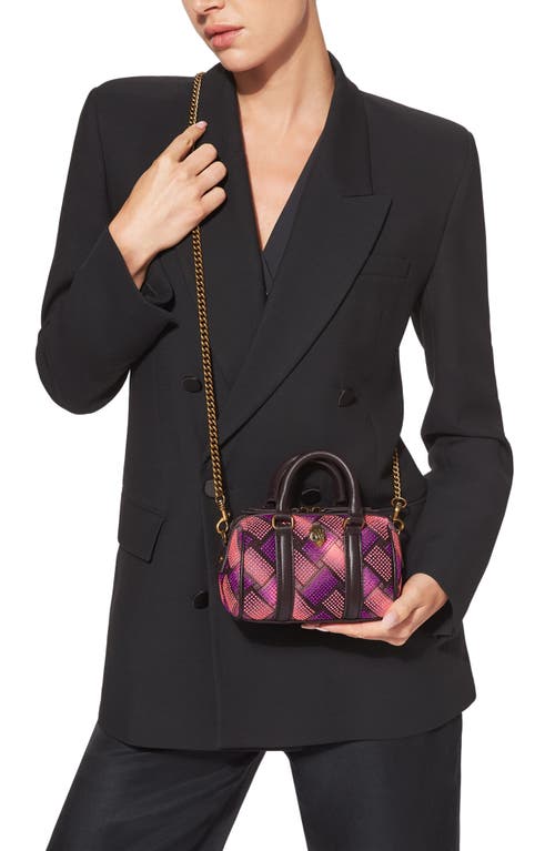 Shop Kurt Geiger London Extra Small Kensington Boston Quilted Satchel In Open Pink