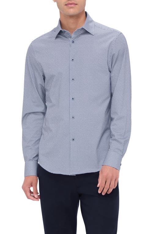 Shop Bugatchi James Ooohcotton® Geo Print Button-up Shirt In Navy