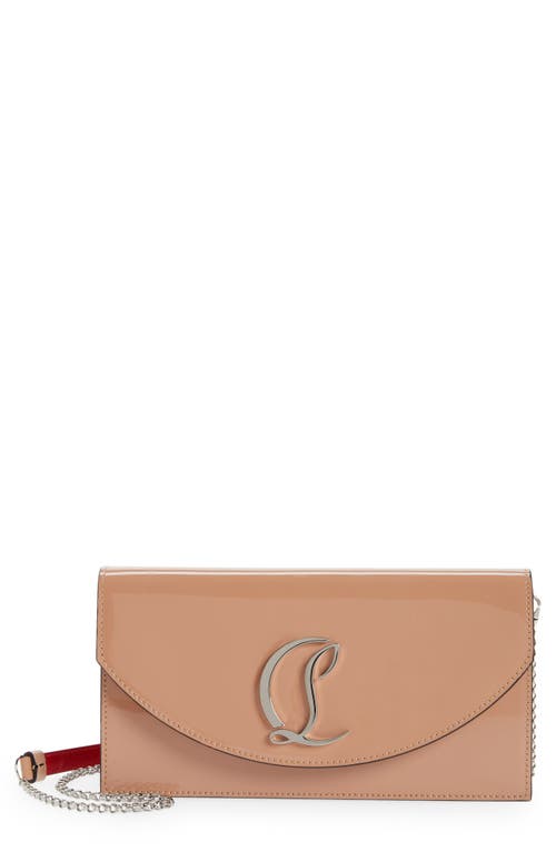 Christian Louboutin Loubi54 Patent Leather Clutch In Brown