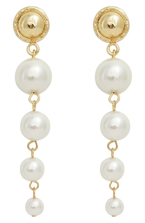 Bridget Freshwater Pearl Linear Drop Earrings in Gold