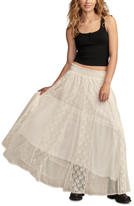 Shop Lucky Brand Lace Maxi Skirt In Gardenia
