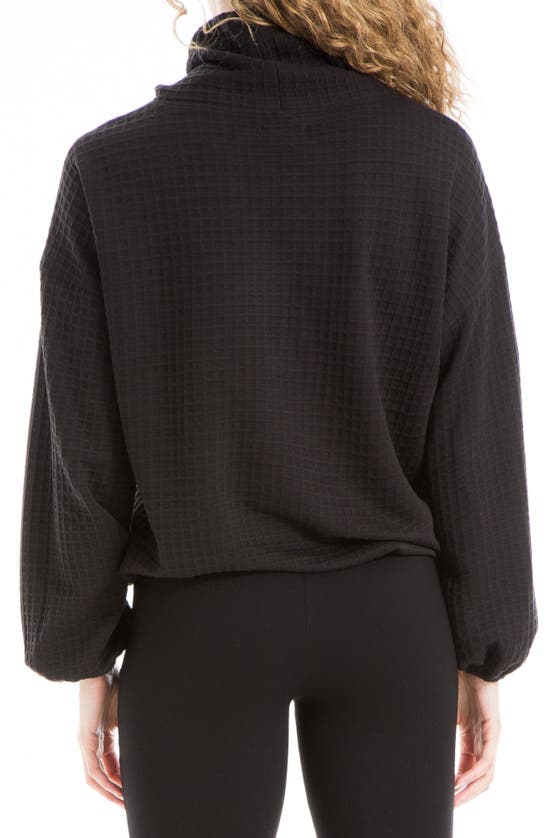 MAX STUDIO MAX STUDIO FUNNEL NECK WAFFLE KNIT PULLOVER