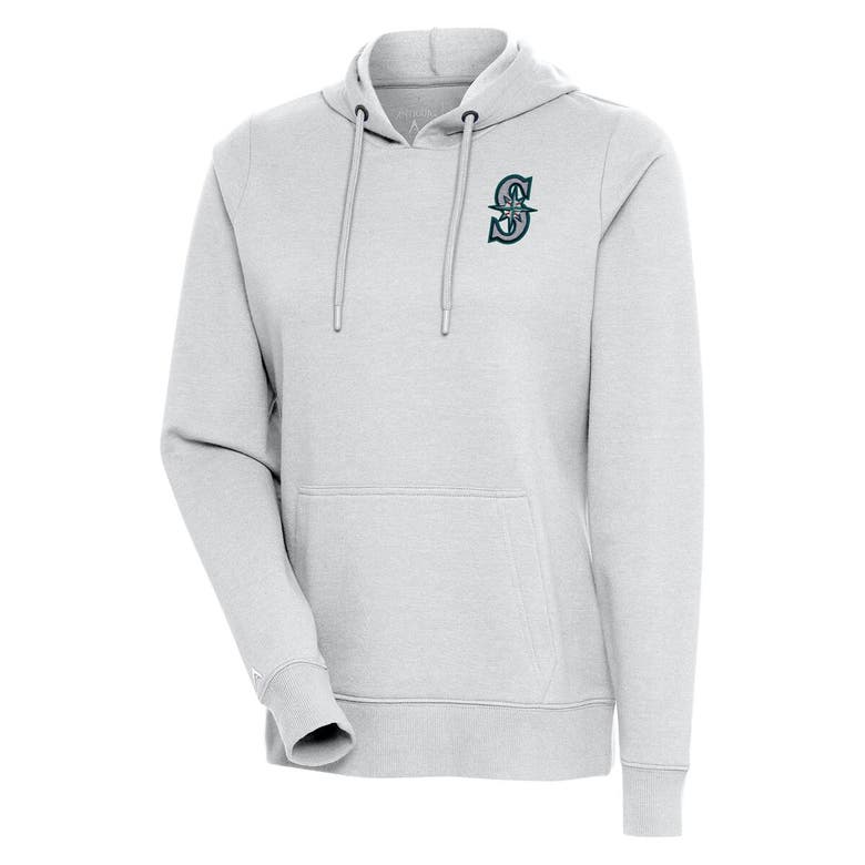 Shop Antigua Heather Gray Seattle Mariners Action Pullover Hoodie