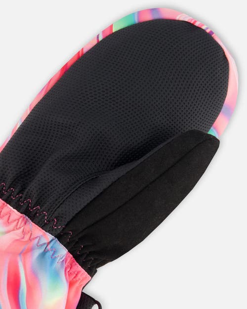 DEUX PAR DEUX DEUX PAR DEUX GIRL'S TECHNICAL MITTENS PRINTED MARBLE 