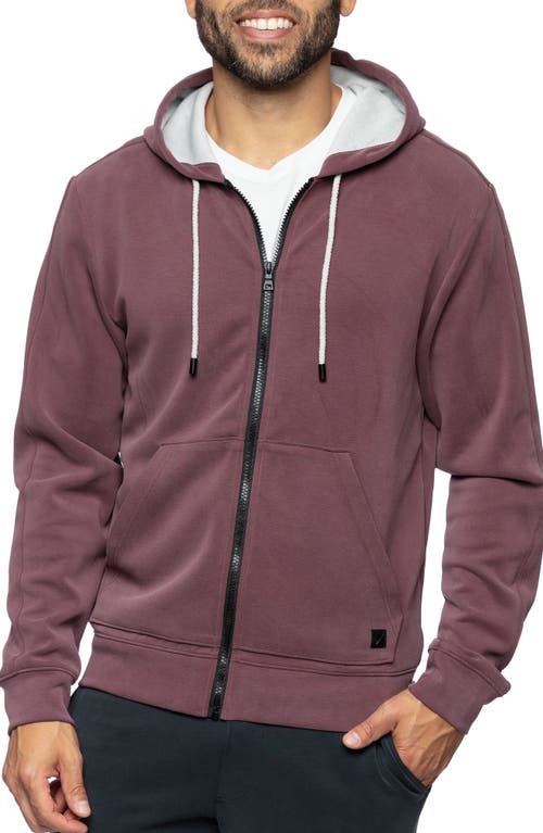 Later On Zip Front Hoodie in Eggplant
