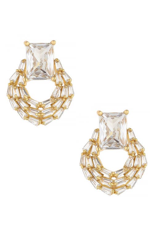Ettika Cubic Zirconia Circle Stud Earrings in Gold at Nordstrom