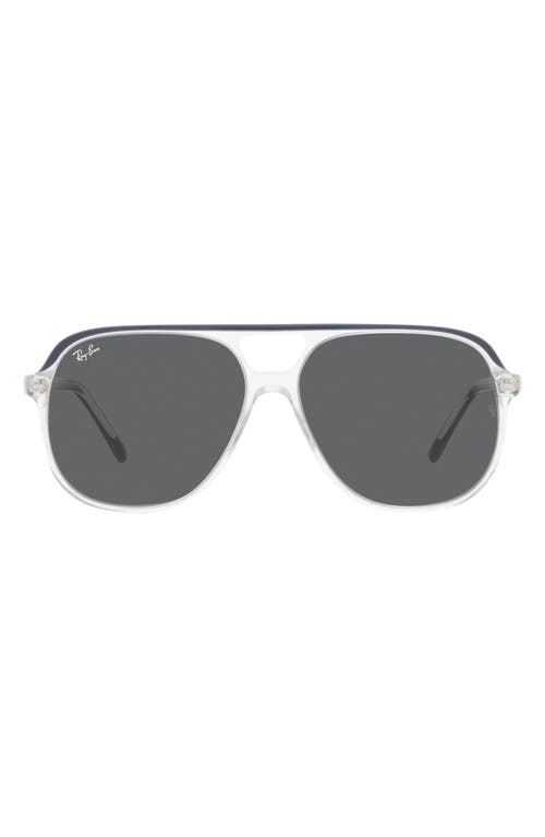 Ray-Ban 56mm Polarized Square Sunglasses in Blu On Trasparent at Nordstrom