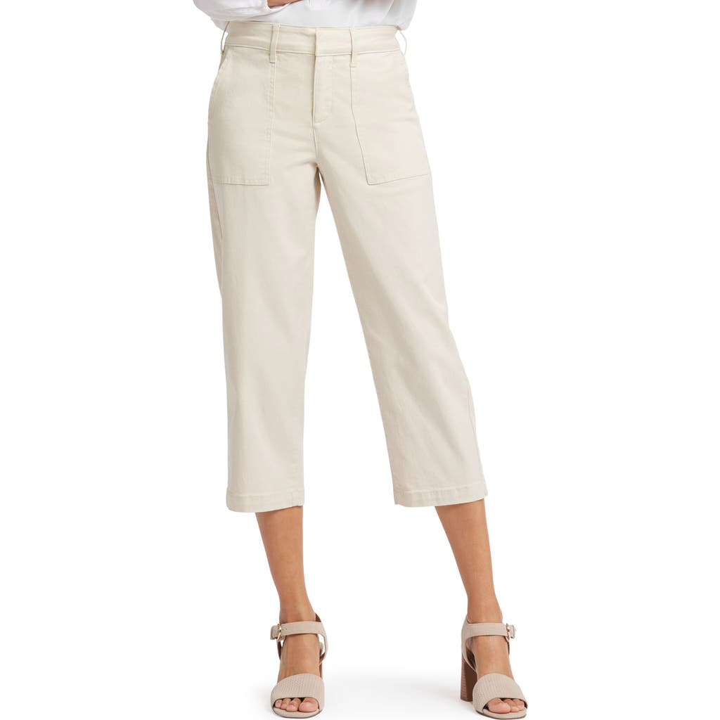 Nydj Straight Leg Stretch Twill Utility Capri Pants In White Creek
