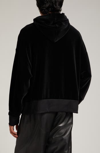 Black velour 2024 hoodie mens