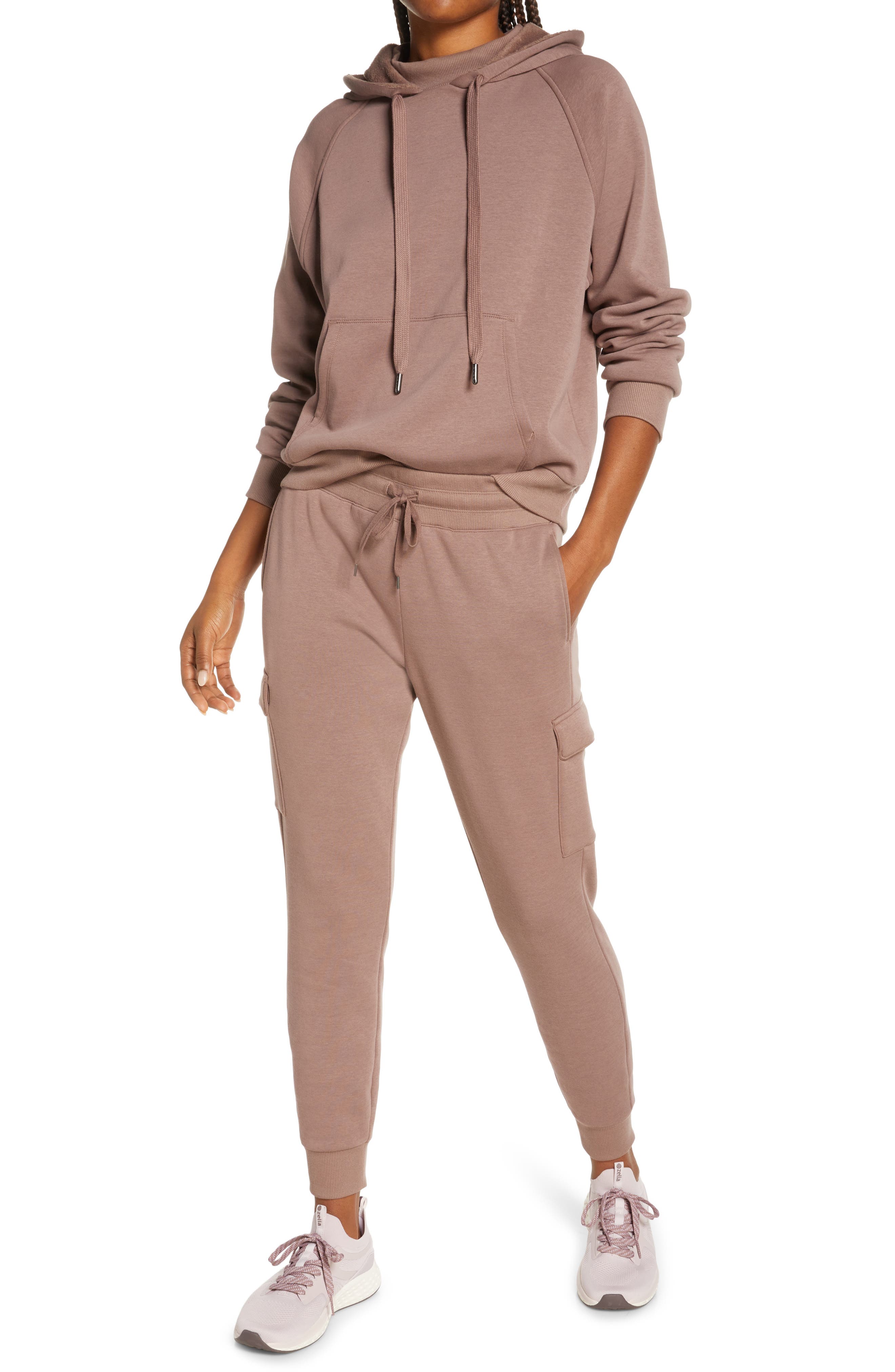 air print fleece cargo jogger