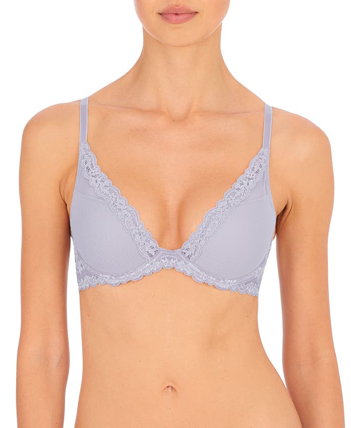 Shop Natori Luxe Plunge T-shirt Bra In Cosmic Sky