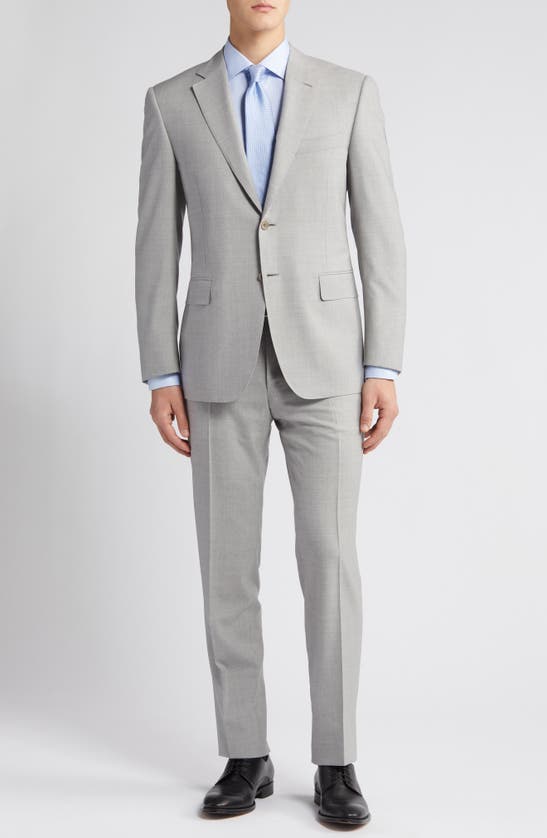 Canali Siena Regular Fit Solid Grey Wool Suit In Light Grey