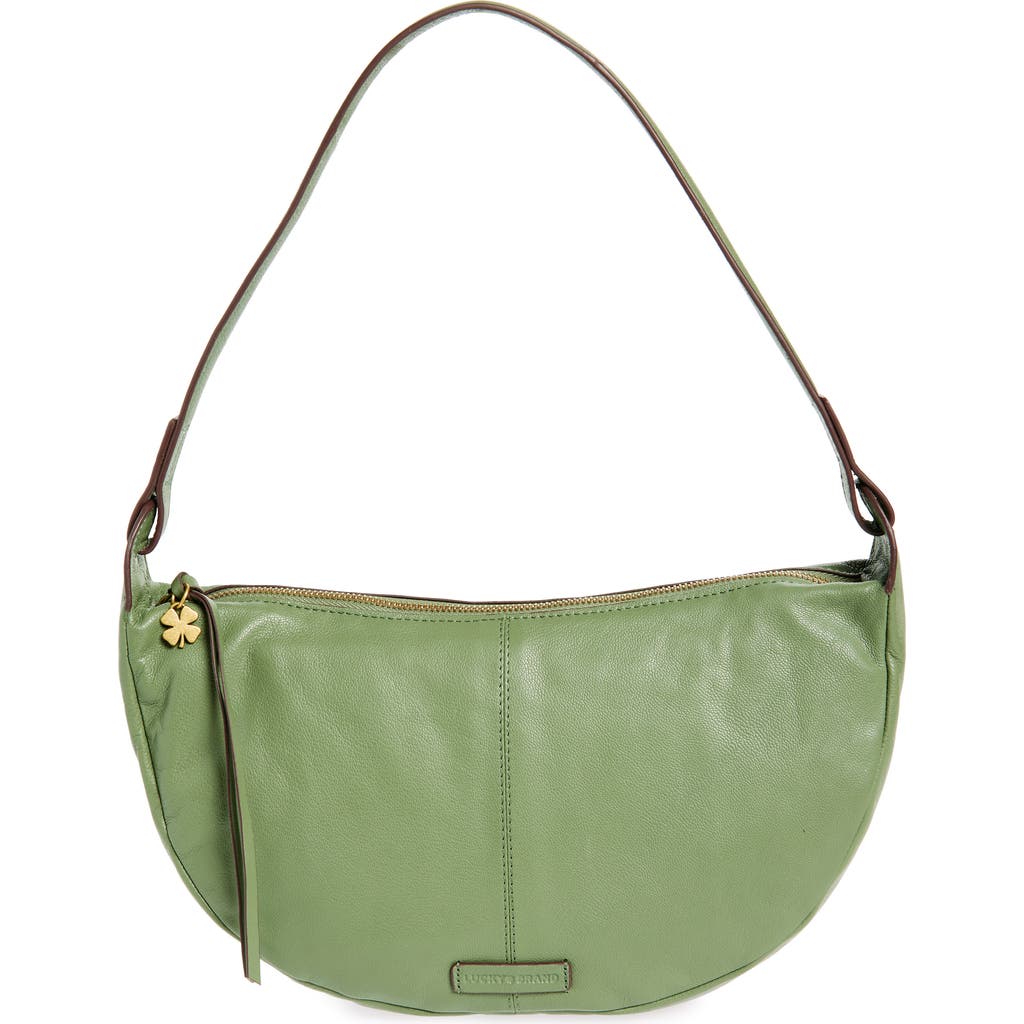 Shop Lucky Brand Seth Leather Shoulder Bag In Olivine