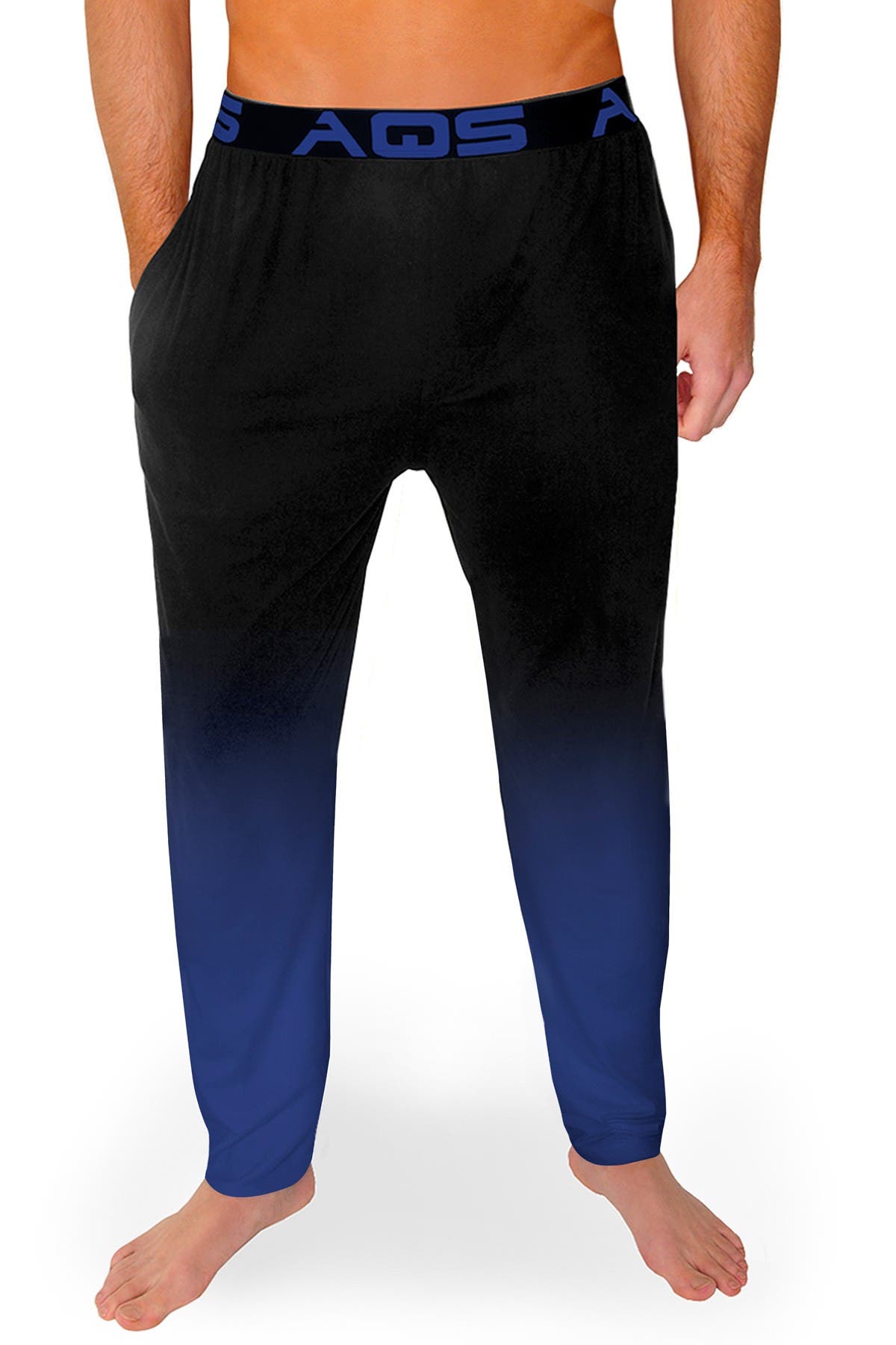 Aqs Ombre Lounge Pants In Black/dark Blue Ombre
