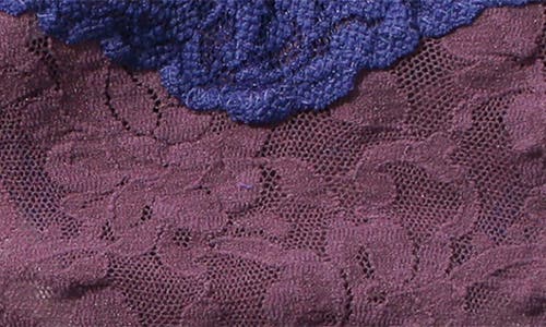 Shop Hanky Panky Signature Lace Original Rise Thong In Blue/purple
