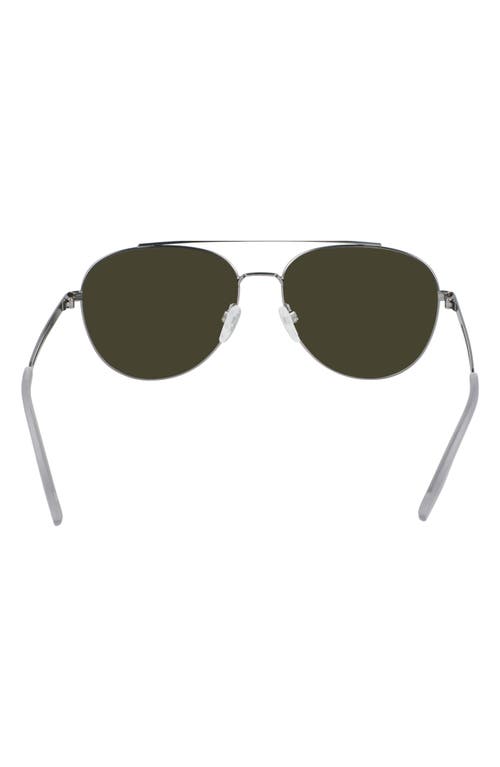 Shop Converse Activate 57mm Aviator Sunglasses In Satin Gunmetal/green