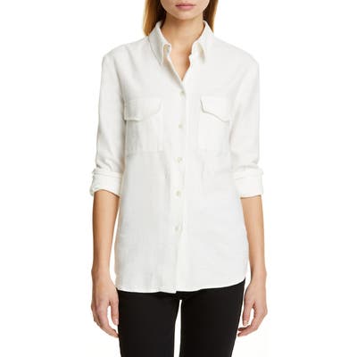 Jenni Kayne Cotton Flannel Work Shirt, Ivory