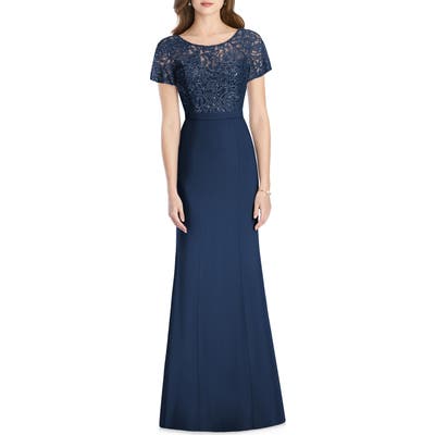 Jenny Packham Embellished Lace Gown, Blue