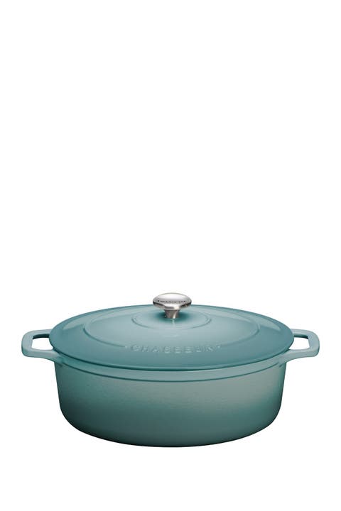 SAVEUR Selects Enameled Cast Iron Oval Dutch Oven 6 Quart, Classic