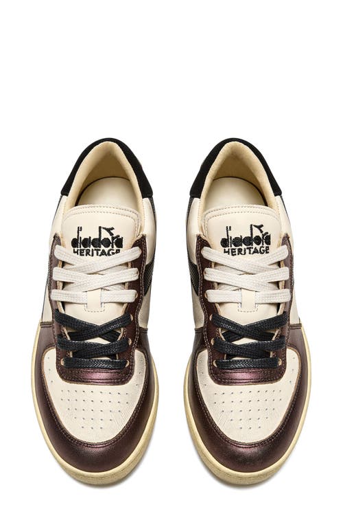 Diadora Basket Low Metallic Dirty Shoes In Light Beige