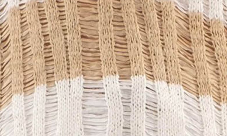 Shop Blu Pepper Stripe Ladder Knit Pullover Sweater In Khaki