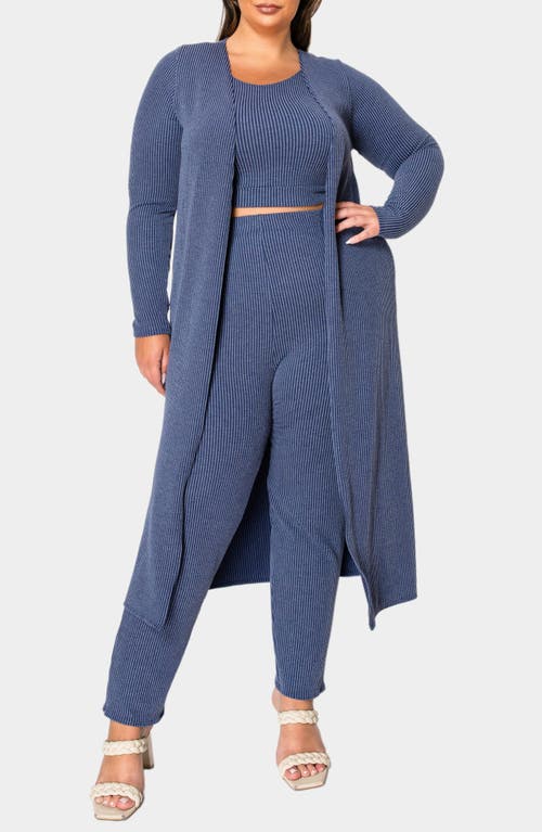 L I V D Luna 3-piece Rib Lounge Set In Navy